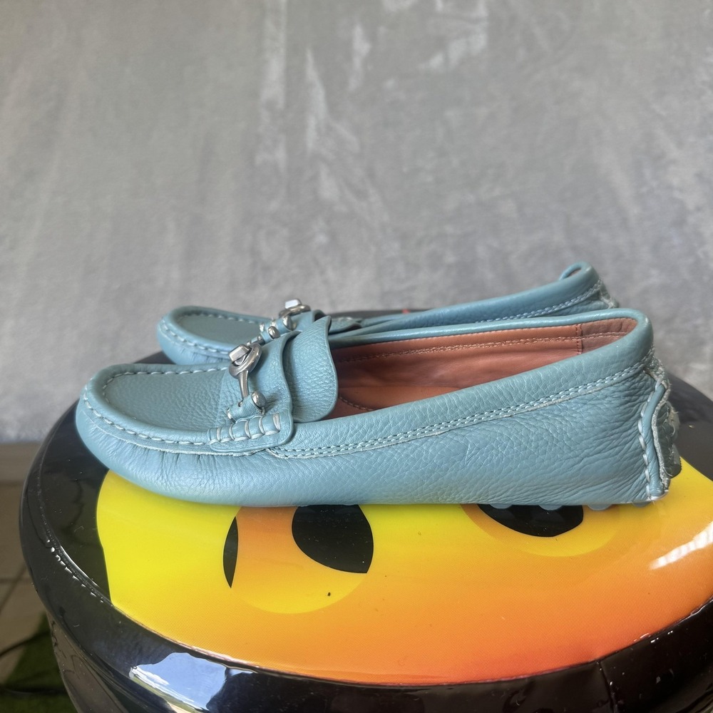 Coach Shoes Womens Size 6 Blue Leather Loafer Driving Moccasin Comfort Slip On - Picture 2 of 7